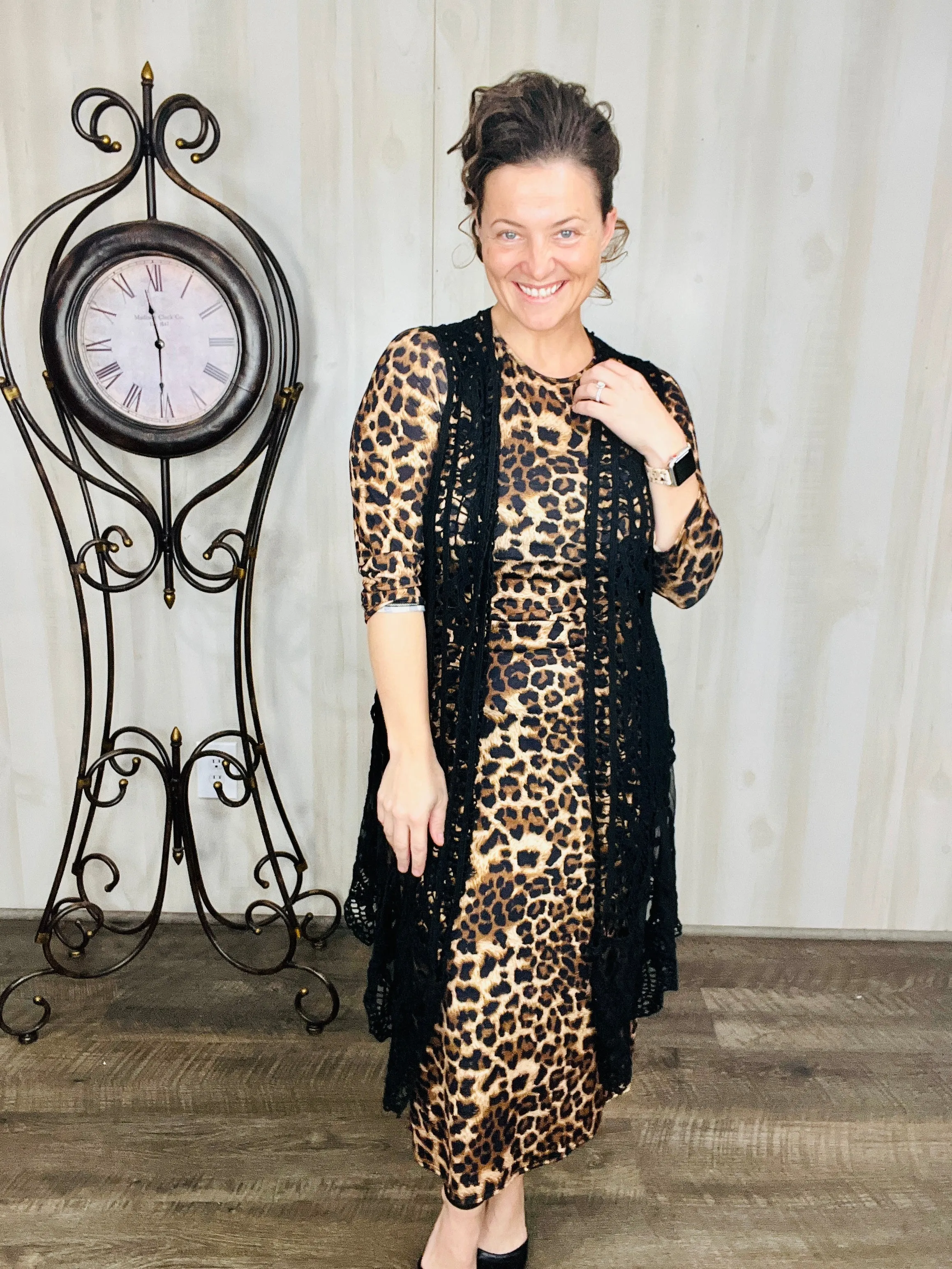 Joy Layering Dress-Leopard