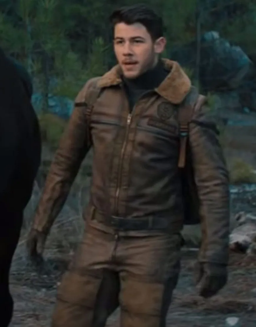 Jumanji The Next Level Alex Flight Jacket - Nick Jonas Leather Jacket