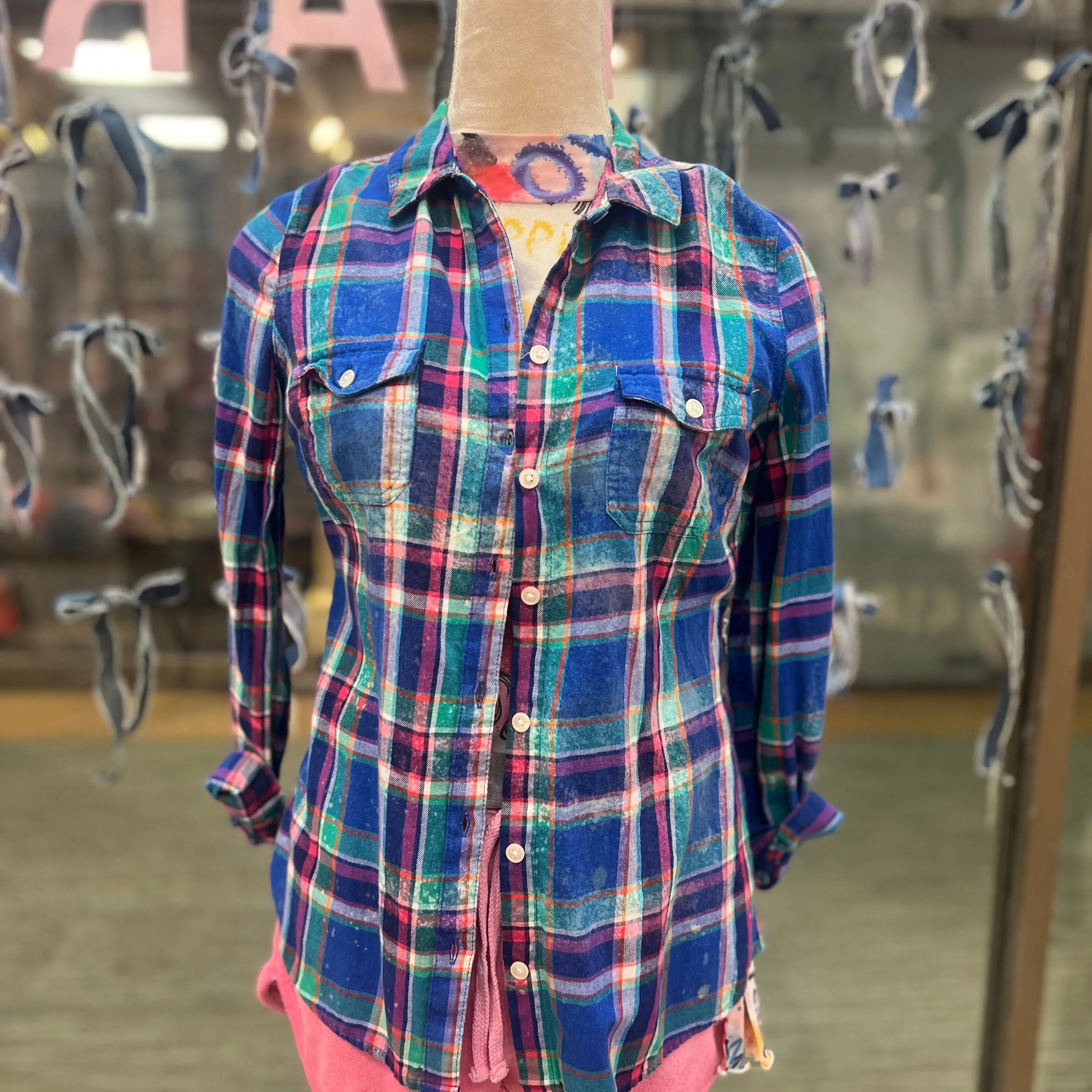 Lightweight Plaid Button up -Small