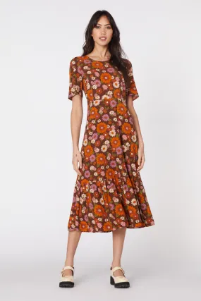 Lindy 70S Floral Midi Dress