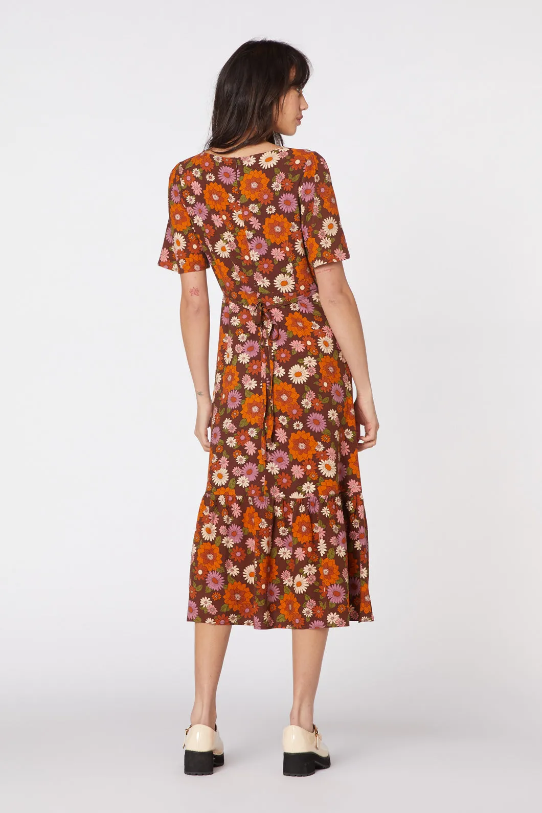 Lindy 70S Floral Midi Dress