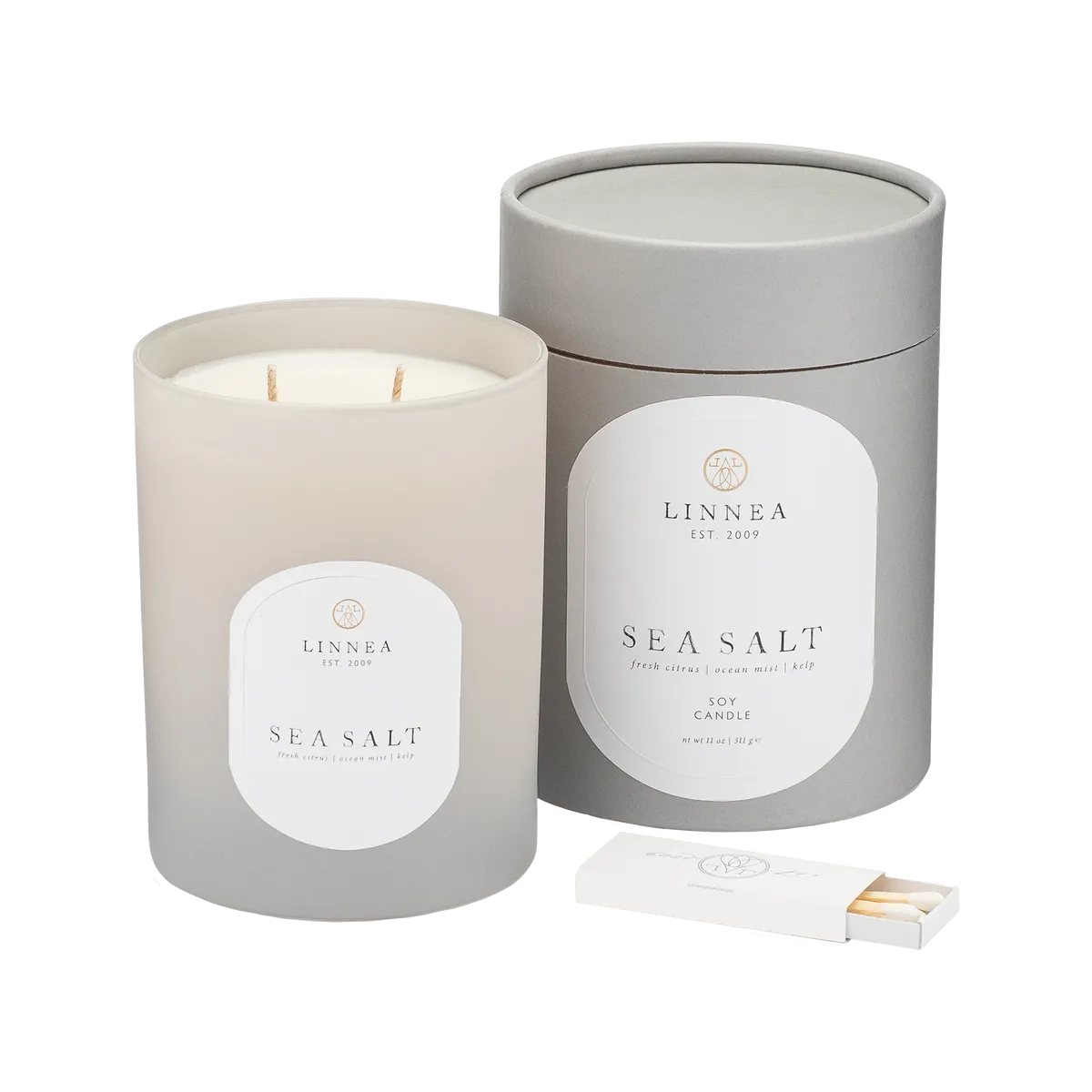 Linnea Sea Salt Two Wick Candle