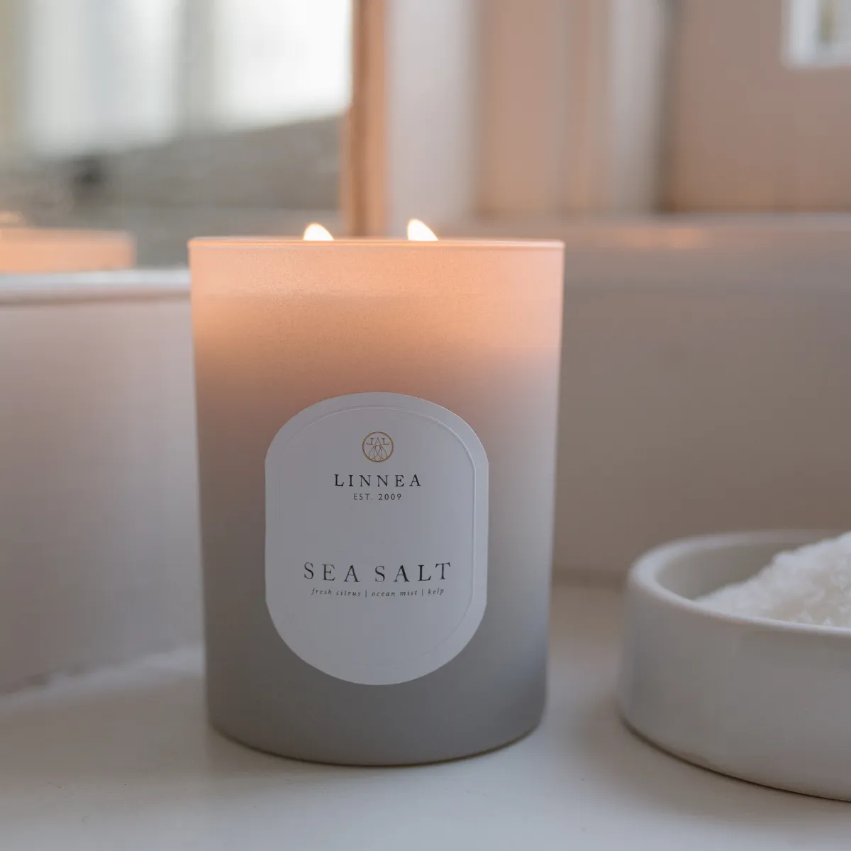 Linnea Sea Salt Two Wick Candle