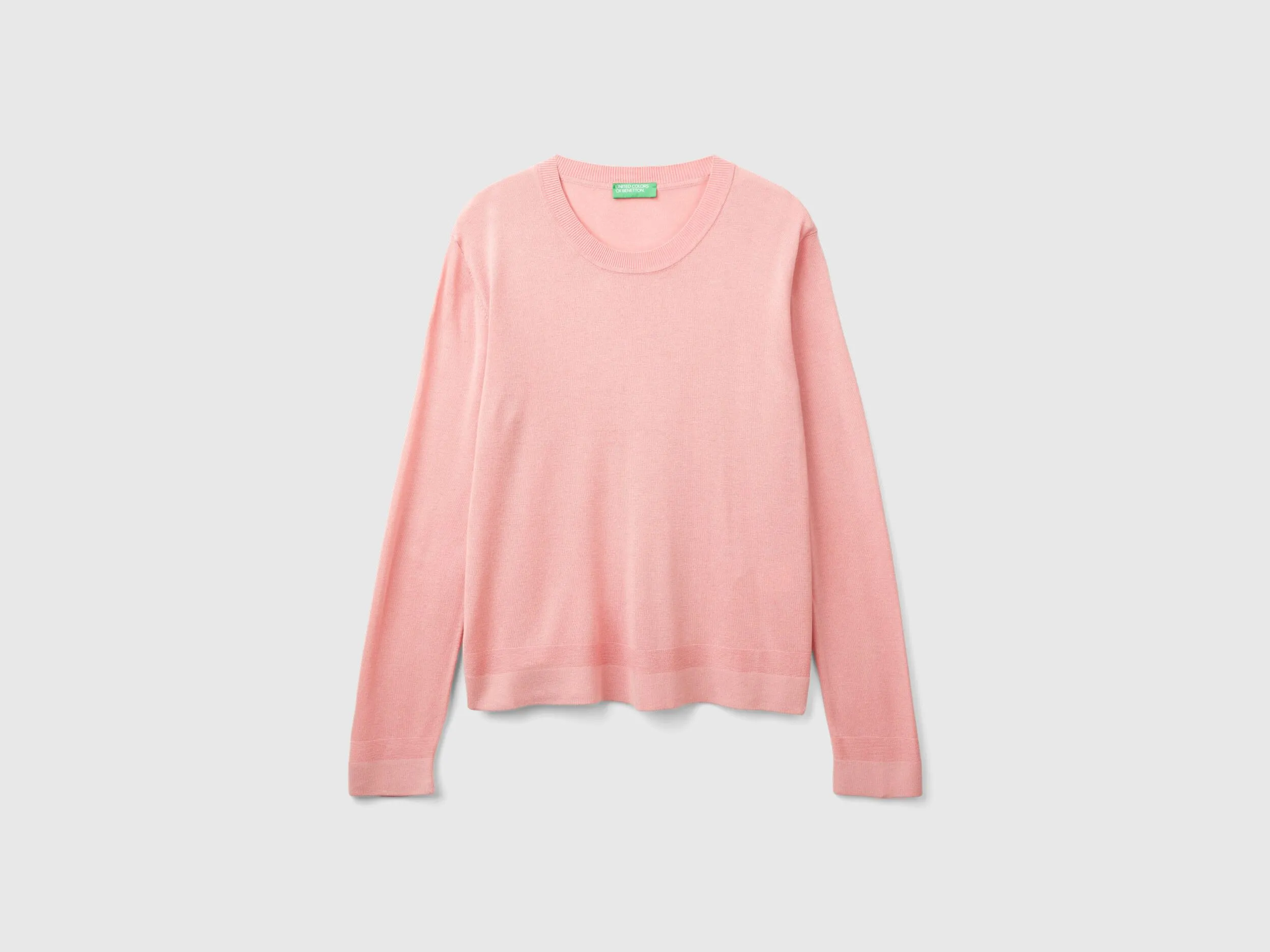 Long sleeve sweater in silk blend - Pink | Benetton