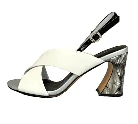 Loretta Vitale White Black Sandal