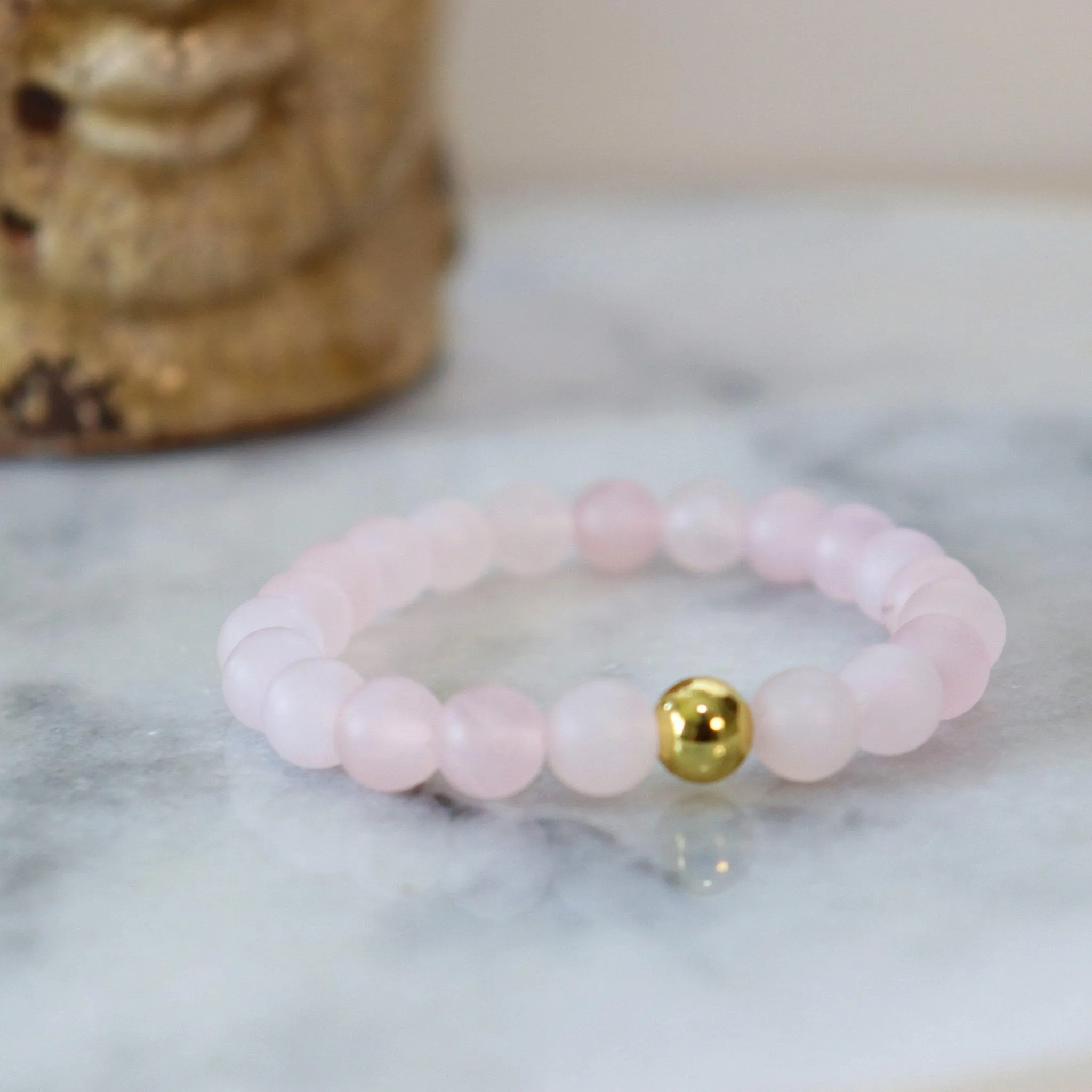 Matte Rose Quartz Gemstone Bracelet | Unconditional love, Self-love, and Kindness