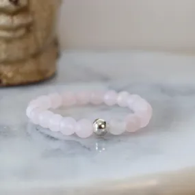 Matte Rose Quartz Gemstone Bracelet | Unconditional love, Self-love, and Kindness