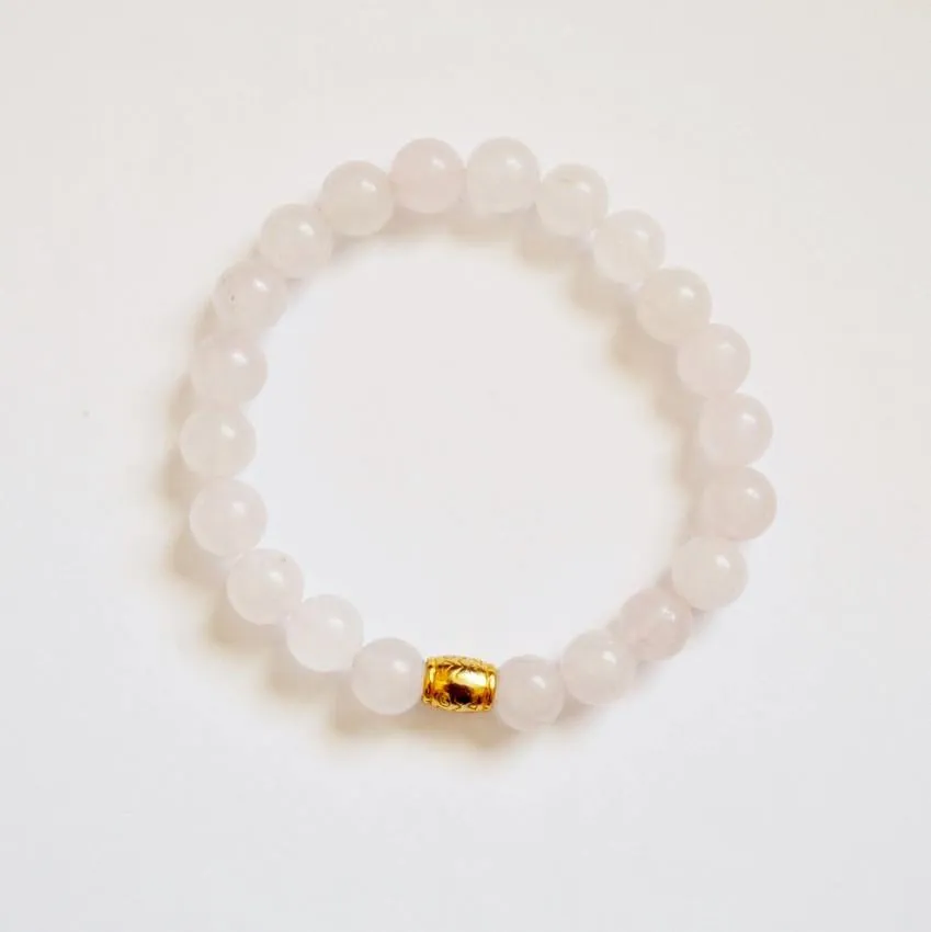 Matte Rose Quartz Gemstone Bracelet | Unconditional love, Self-love, and Kindness