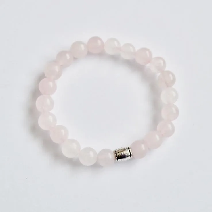 Matte Rose Quartz Gemstone Bracelet | Unconditional love, Self-love, and Kindness