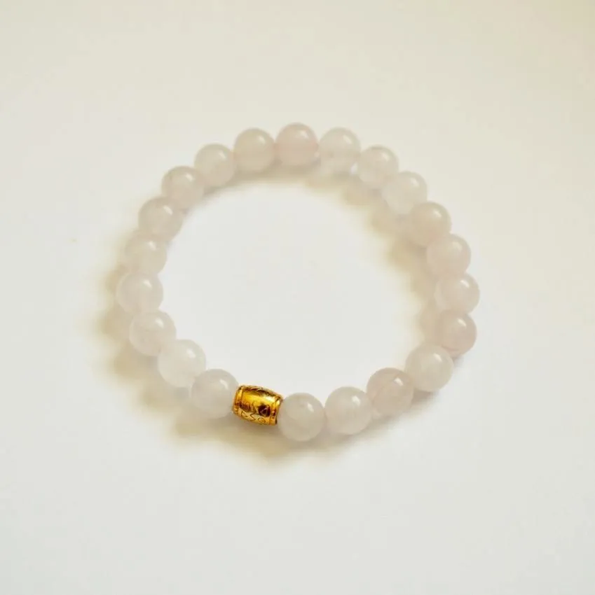 Matte Rose Quartz Gemstone Bracelet | Unconditional love, Self-love, and Kindness