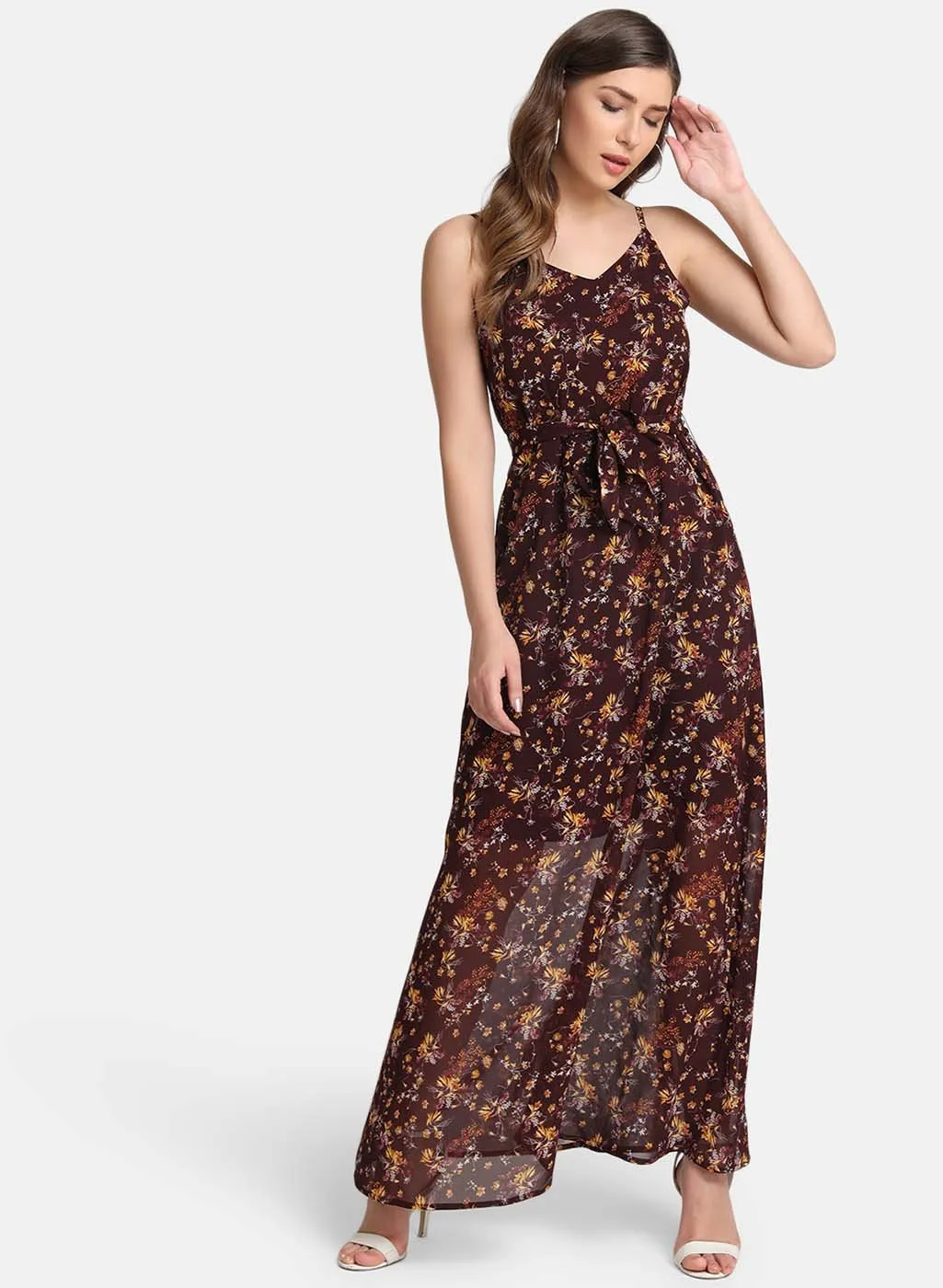 Maxi Dress With A Self-Tie Belt