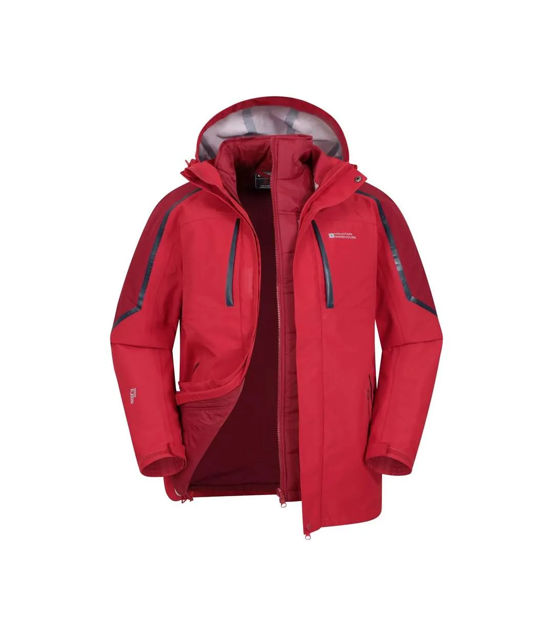 Mens zenith extreme iii 3 in 1 padded jacket red Mountain Warehouse