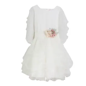 Mimilú Milky White Tulle Dress With Flounces