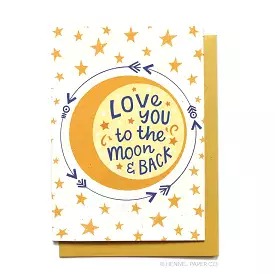 Moon And Back Greeting Card