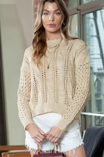 Must-Have Openwork Cable Knit Top | Marvis