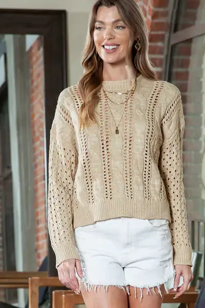 Must-Have Openwork Cable Knit Top | Marvis