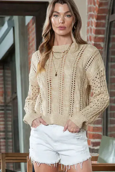 Must-Have Openwork Cable Knit Top | Marvis