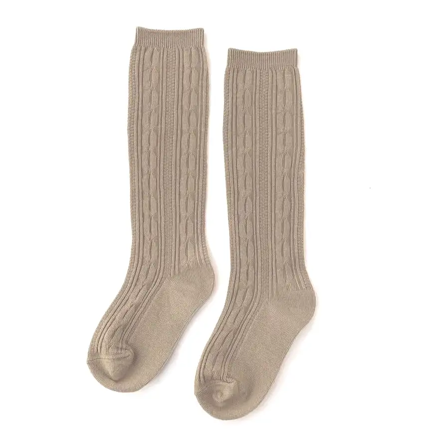 Oat Cable Knit Knee Socks by Little Stocking Co