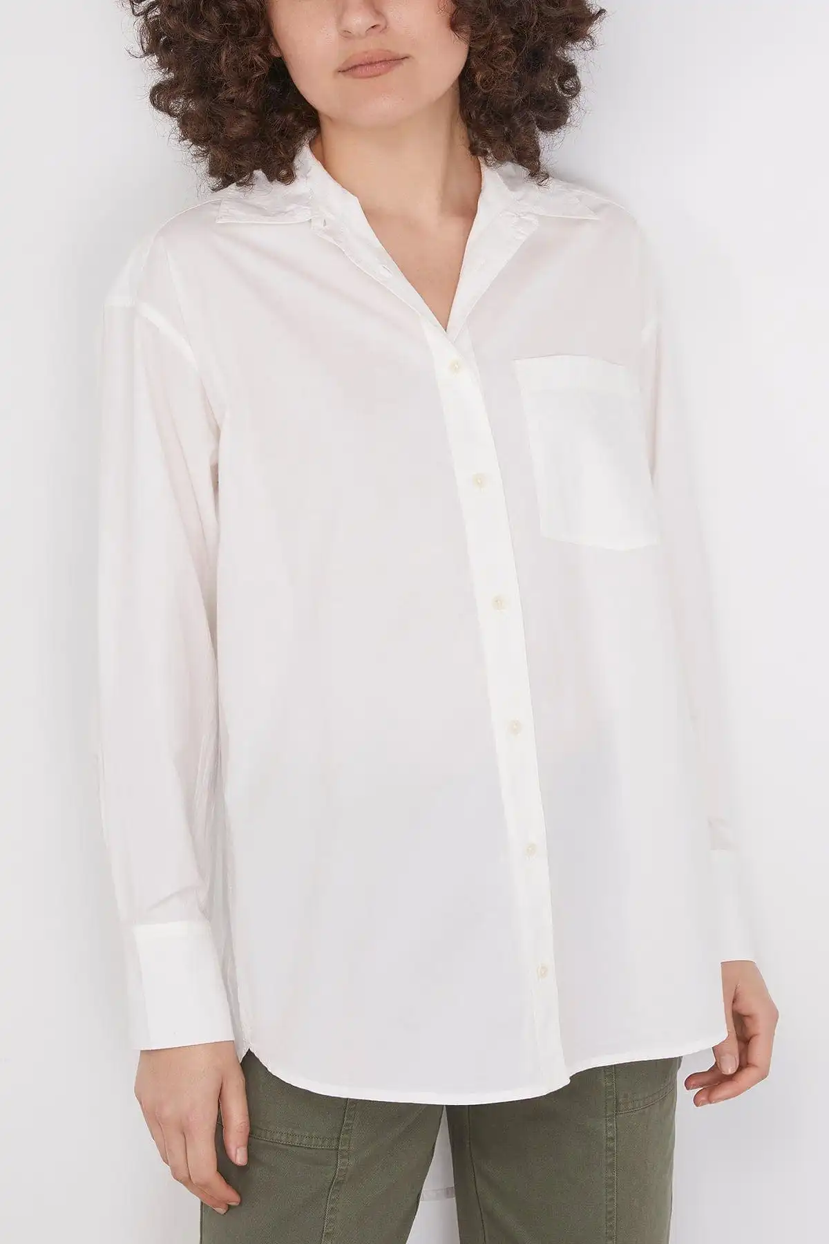 Oversized Button Down in Cream