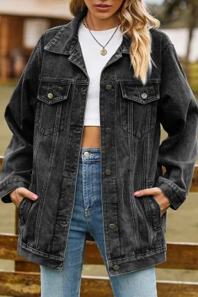 Oversized Button Up Dandy Denim Jacket