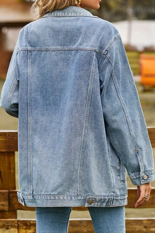 Oversized Button Up Dandy Denim Jacket