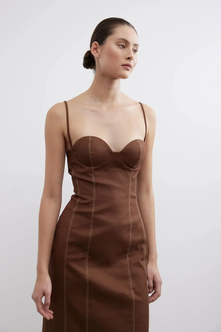 Pasduchas Aldo Midi Dress - Fudge