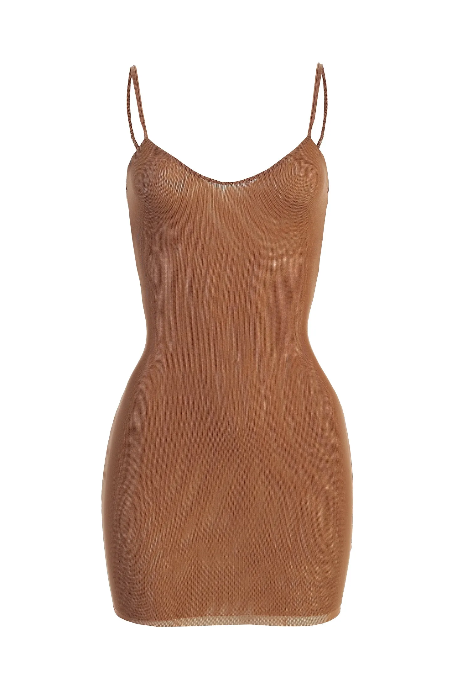 Pecan Mesh Layering Mini Dress Undergarment