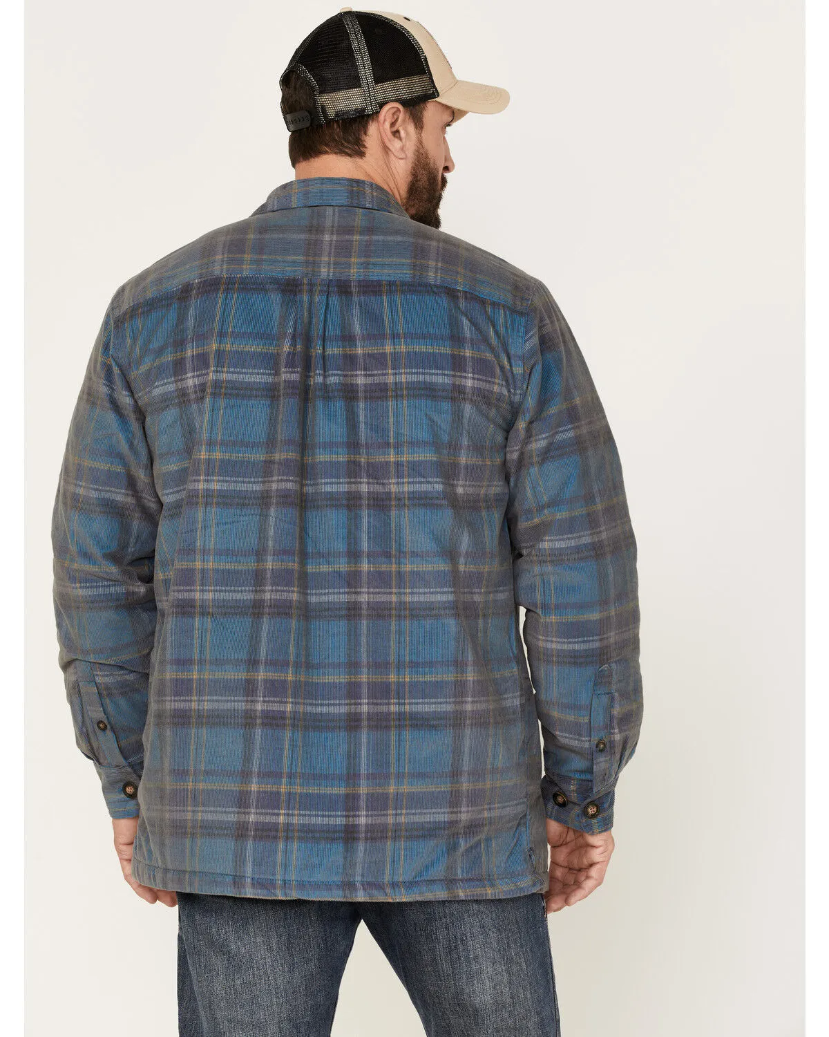 Product Name:  Sculy Men's Plaid Print Corduroy Sherpa Lined Button Jacket