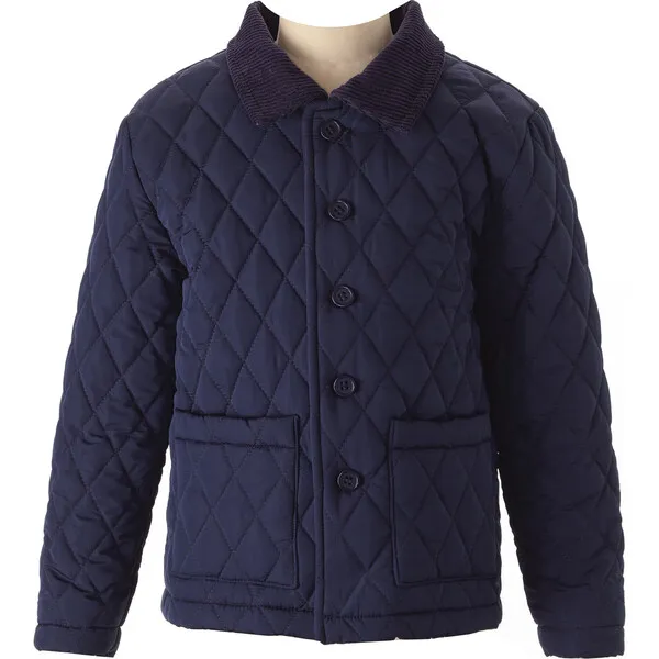 Rachel Riley Quilted Corduroy Collar Front Pocket Jacket, Navy