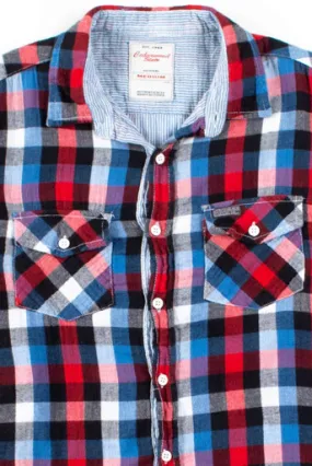 Red, White, & Blue Plaid Button Up Shirt