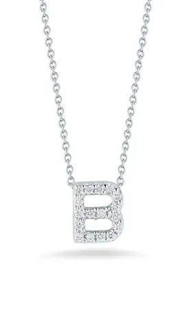 Roberto Coin Love Letter B Pendant White Gold and Diamonds (001634AWCHXB)