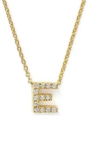 Roberto Coin Love Letter E Pendant Yellow Gold and Diamonds (001634AYCHXE)