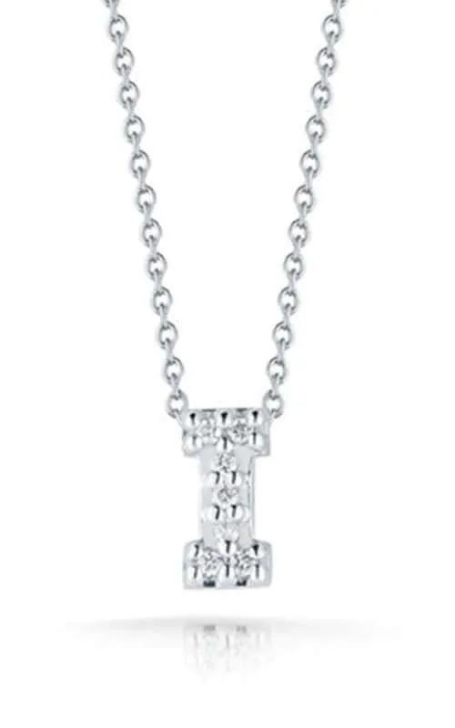 Roberto Coin Love Letter I White Gold and Diamonds Pendant (001634AWCHXI)