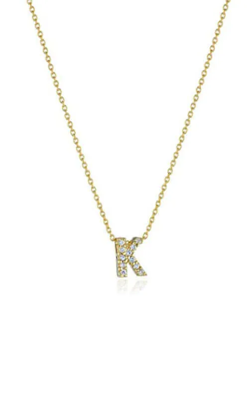 Roberto Coin Love Letter K Pendant Yellow Gold and Diamonds 001634AYCHXK