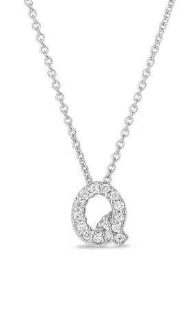 Roberto Coin Love Letter Q White Gold and Diamonds Pendant (001634AWCHXQ)