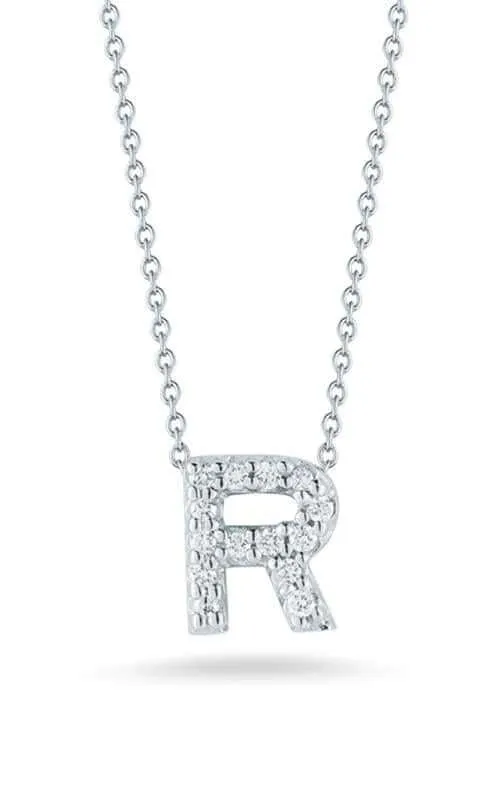 Roberto Coin Love Letter R White Gold and Diamonds Pendant (001634AWCHXR)