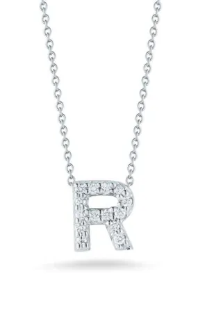 Roberto Coin Love Letter R White Gold and Diamonds Pendant (001634AWCHXR)