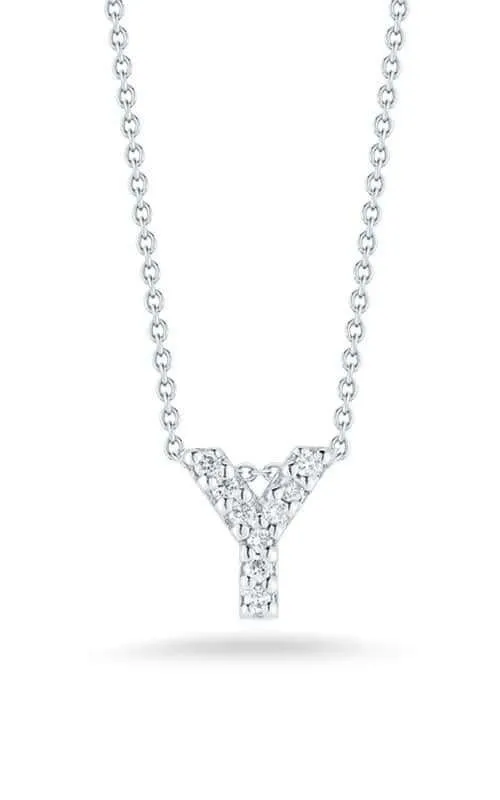 Roberto Coin Love Letter Y White Gold and Diamonds Pendant (001634AWCHXY)