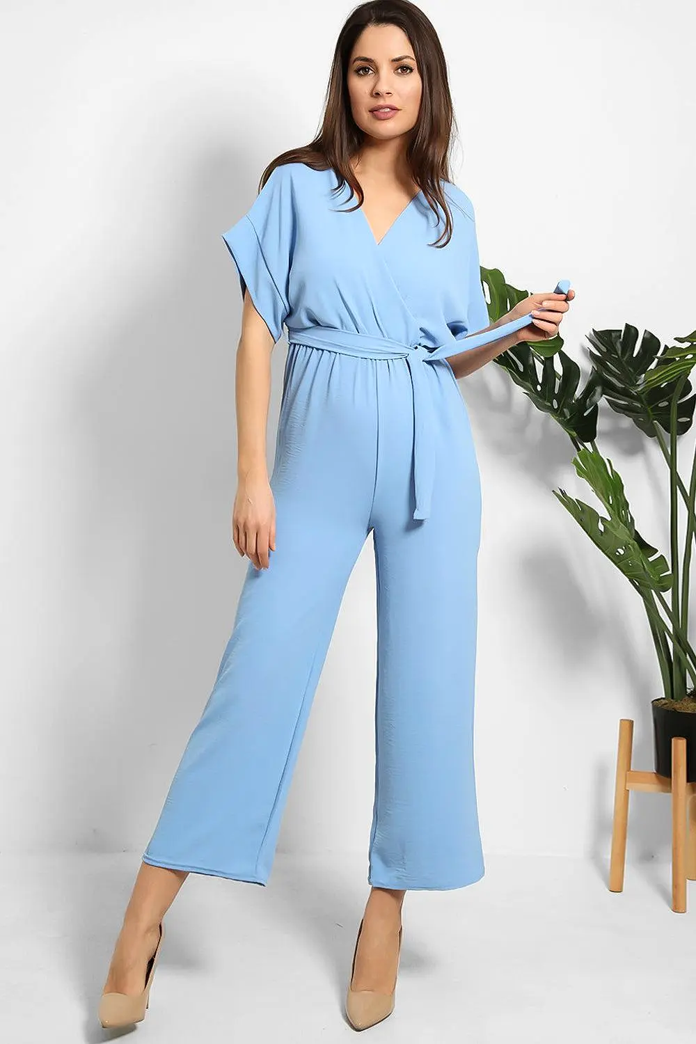 Self Tie Belt Light Jumpsuit