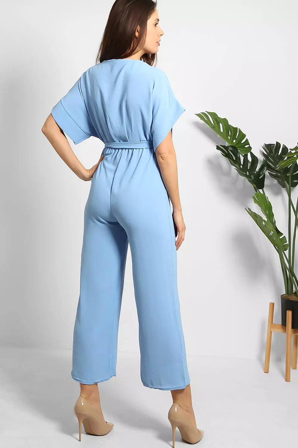 Self Tie Belt Light Jumpsuit