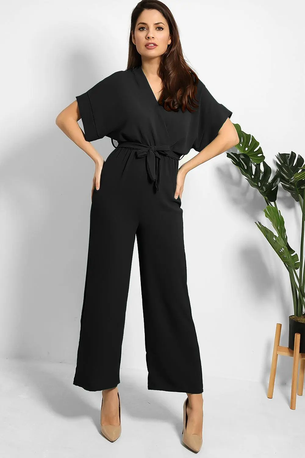 Self Tie Belt Light Jumpsuit