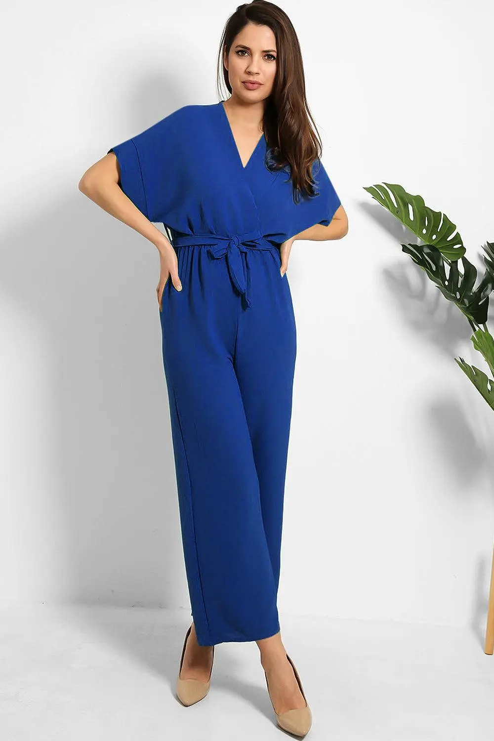 Self Tie Belt Light Jumpsuit