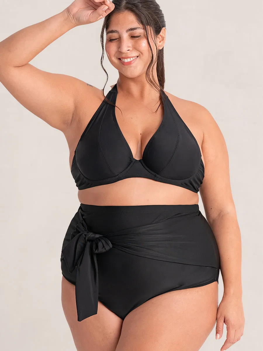 Shapermint Essentials High-Waisted Tie Belt Swim Bottom