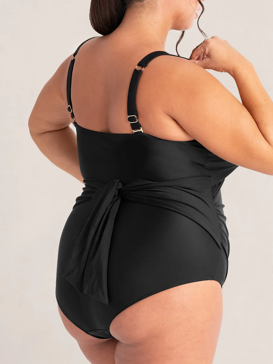 Shapermint Essentials Tie Belt One-Piece Swimsuit