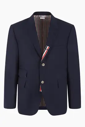 single-breasted cotton blend jacket