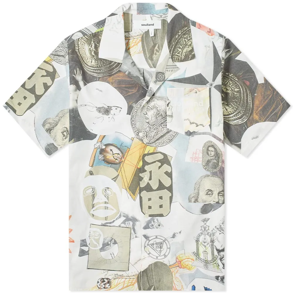 Soulland x Numbers Collage Vacation Button Up ShirtMulti