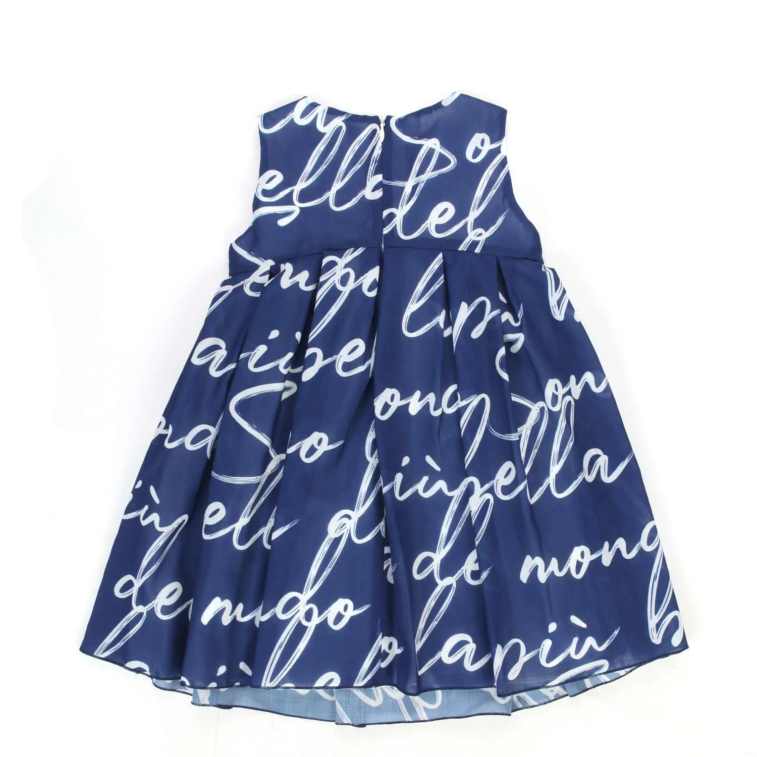 Special Day Little Girl Blue And White Sleeveless Dress