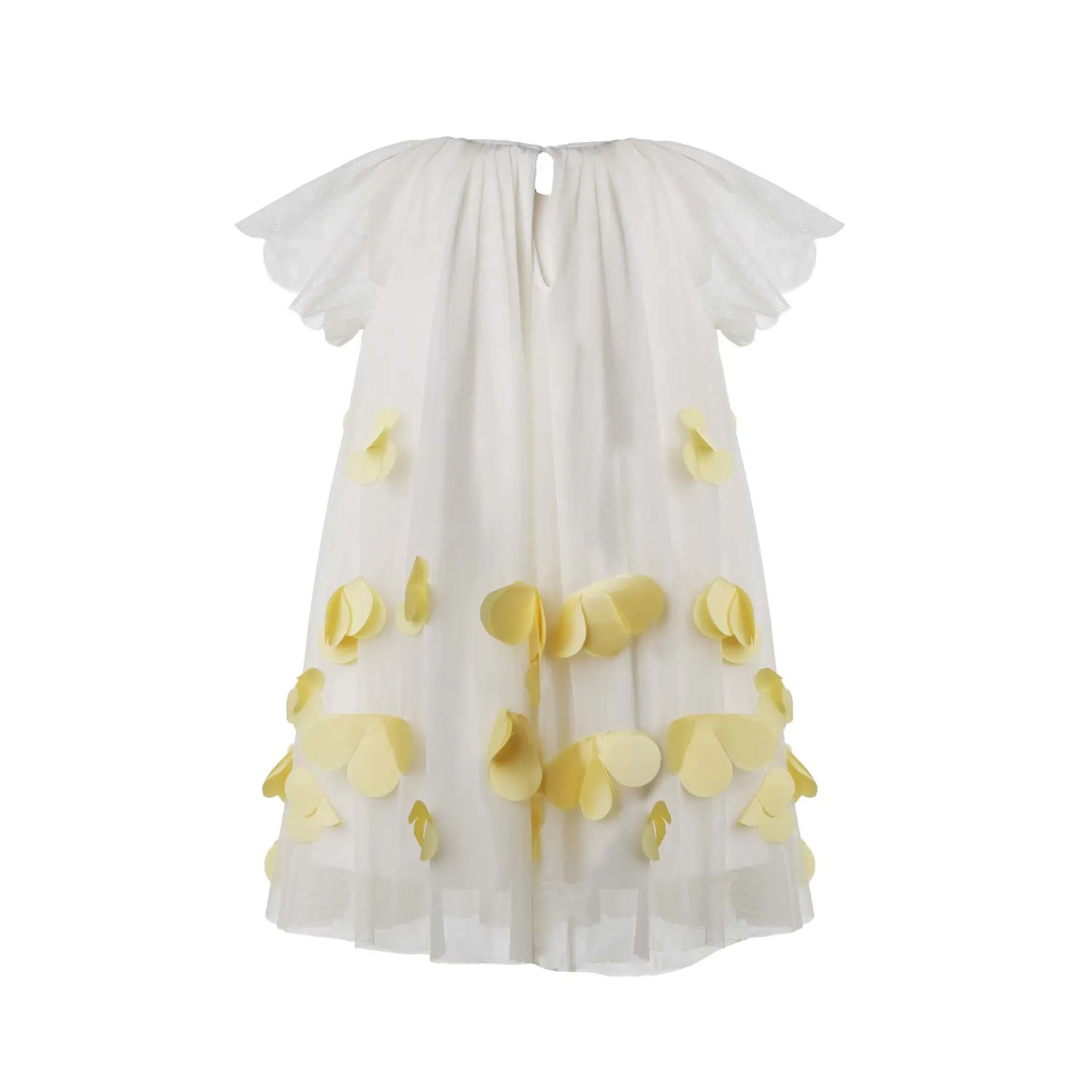 Stella Mccartney Ivory White Tulle Dress With Petals