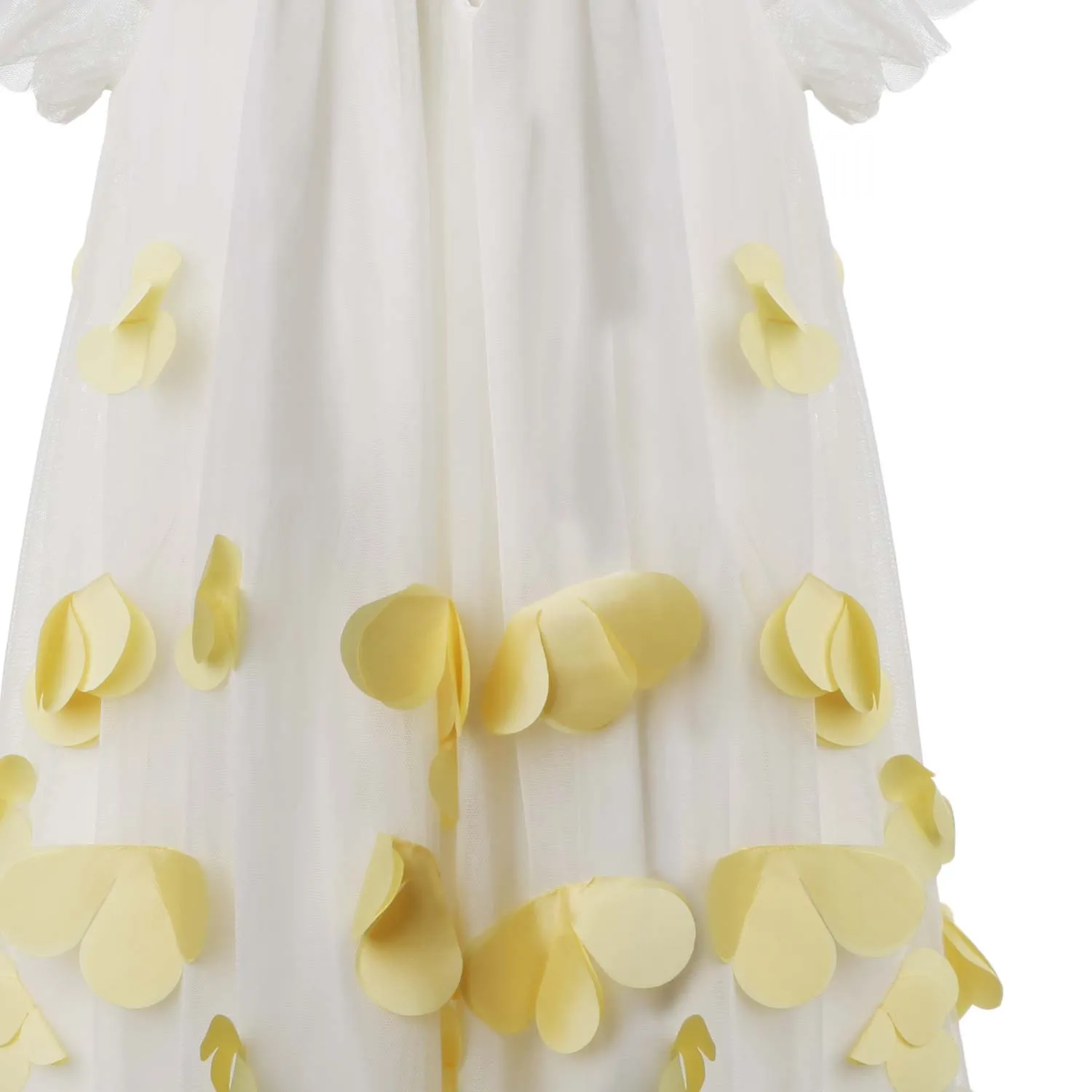 Stella Mccartney Ivory White Tulle Dress With Petals