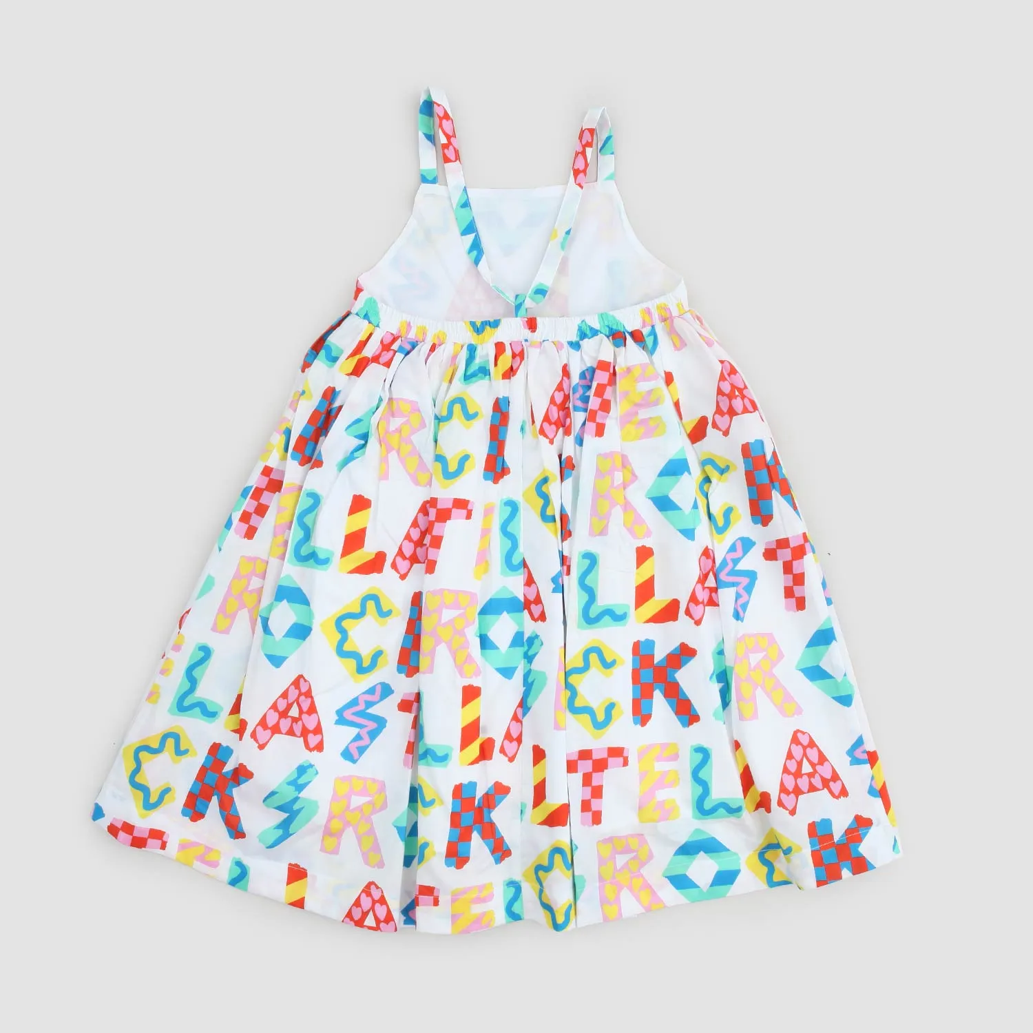 Stella Mccartney White Dress With Letters For Girls